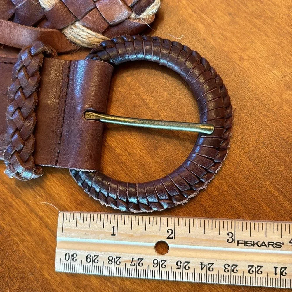 Hollister Braided Leather and Twine Belt - M/L